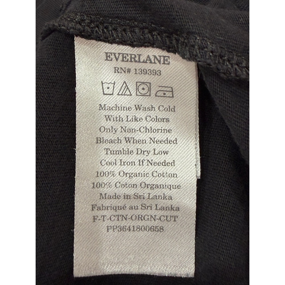 Everlane Organic Cotton Cut-Off Tank Top Black XL High Neck Ribbed Minimalist - Picture 5 of 5
